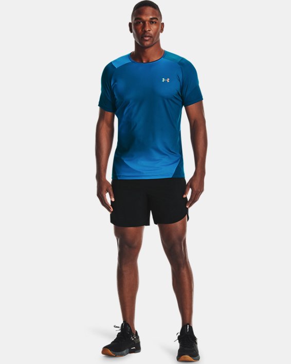 Men's UA RUSH™ HeatGear® 2.0 Print Short Sleeve, Blue, pdpMainDesktop image number 0